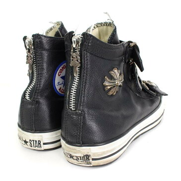 クロムハーツ/Chrome Hearts ×コンバース/CONVERSE ガンスリンガーベルトレザーハイカットスニーカー(25.5cm/ブラック×シルバー)【SS07】【メンズ】【小物】【907081】【中古】【P】bb51#rinkan*B
