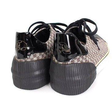ガブリエレパジーニ/GABRIELE PASINI 【G8SHOE2 GP8428】格子刺繍ローカットスニーカー(44/ベージュ調)【BS99】【メンズ】【小物】【108081】【中古】【P】bb51#rinkan*B