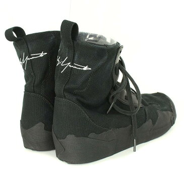 ヨウジヤマモトプールオム/YOHJI YAMAMOTO POUR HOMME ×アディダス/adidas 【18SS】ロゴ刺繍フロントジップジオメトリックハイカットスニーカー(27cm/ブラック×ブラック)【SB01】【メンズ】【小物】【428081】【中古】【P】bb93#rinkan*A