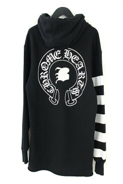 クロムハーツ/Chrome Hearts 【BELLA/ベラ】レザーパッチダガージップアップロング丈プルオーバーパーカー(XS/ブラック)【SS07】【メンズ】【409081】【中古】【P】bb75#rinkan*B