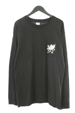 クロムハーツ/Chrome Hearts ×氷室京介 【氷室京介】英字プリント長袖カットソー(L/ブラック×ホワイト)【BS55】【メンズ】【729081】【中古】bb27#rinkan*A