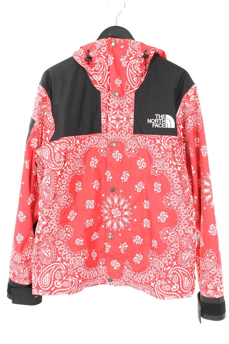 シュプリーム/SUPREME　×ノースフェイス/THE NORTH FACE 【14AW】【Bandana Mountain Parka】ペイズリーバンダナ柄マウンテンパーカージャケット(M/レッド)【HJ12】【メンズ】【700181】【中古】bb157#rinkan*B