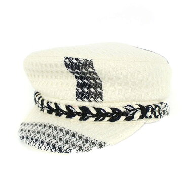 シャネル/CHANEL 【18AW】ツイードキャスケット(M/ホワイト×ネイビー)【SK03】【小物】【710181】【中古】bb205#rinkan*B