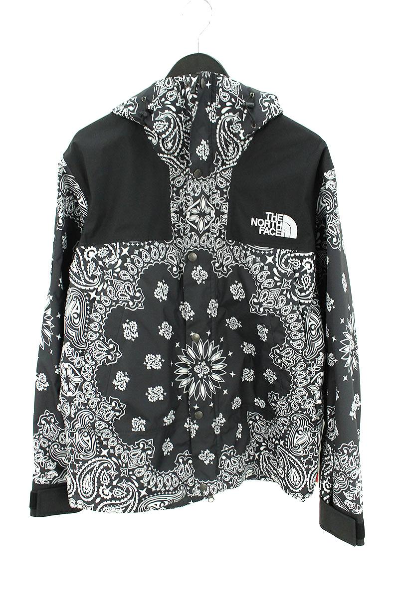 シュプリーム/SUPREME　×ノースフェイス/THE NORTH FACE 【14AW】【Bandana Mountain Parka】ペイズリーバンダナ柄マウンテンパーカージャケット(M/ブラック)【SB01】【メンズ】【320181】【中古】bb63#rinkan*B