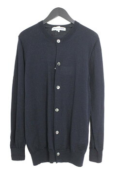 コムデギャルソンシャツ/COMME des GARCONS SHIRT　【18AW】【W26513】ウールクルーネックカーディガン(S/ネイビー)【BS99】【メンズ】【101091】【中古】bb51#rinkan*B