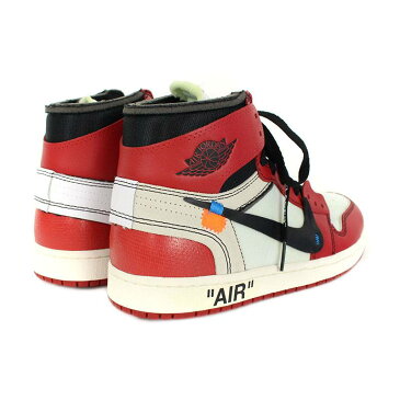 ナイキ オフホワイト/NIKE OFF-WHITE　【Air Jordan 1 AA3834-101】エアジョーダン1スニーカー(25cm/レッド×ホワイト)【HJ12】【メンズ】【小物】【101091】【中古】bb182#rinkan*S