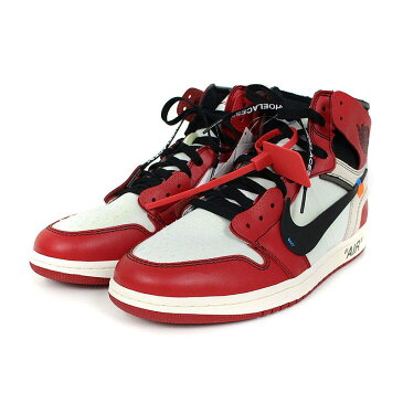 ナイキ オフホワイト/NIKE OFF-WHITE　【Air Jordan 1 AA3834-101】エアジョーダン1スニーカー(28cm/レッド×ホワイト)【OS06】【メンズ】【小物】【401091】【中古】bb147#rinkan*S