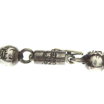 クロムハーツ/Chrome Hearts　【BEADED 4MM V1】クロスボールチャームターコイズビーズネックレス(4mm/ライトブルー×シルバー/総重量26.85g)【SJ02】【小物】【311091】【中古】bb10#rinkan*B