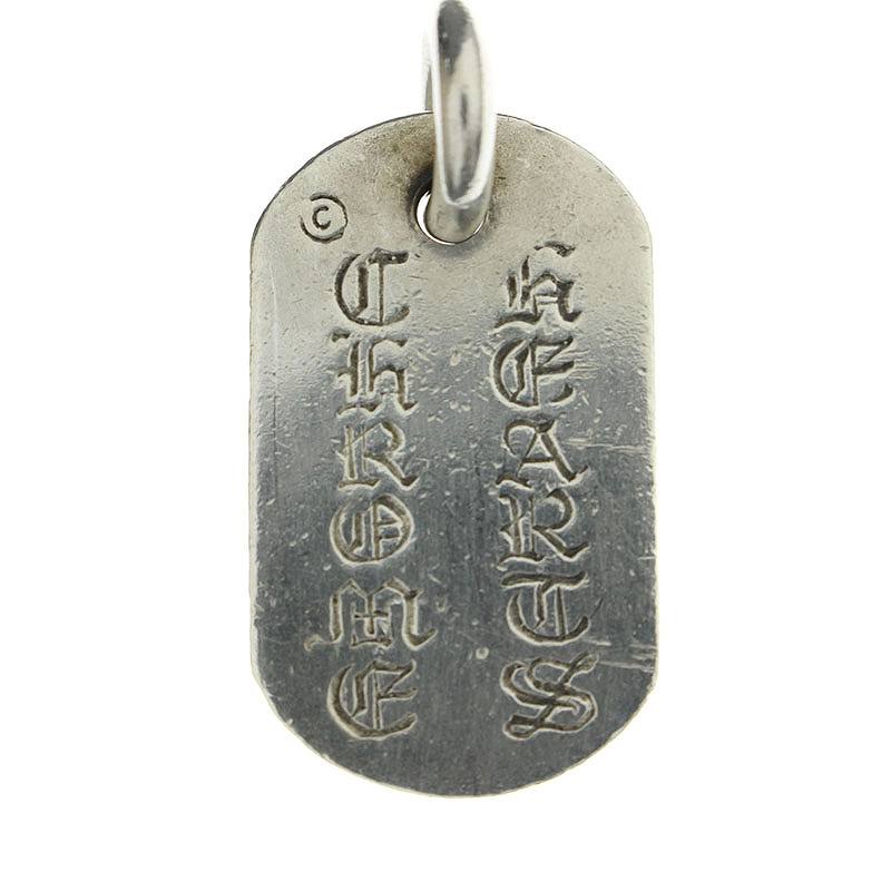 クロムハーツ/Chrome Hearts　【RAISED DOGTAG/レイズドフローラルドッグタグ】チャームネックレストップ(シルバー/9.85g)【HJ12】【小物】【324091】【中古】bb182#rinkan*B