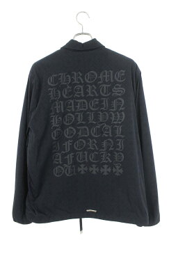 クロムハーツ/Chrome Hearts　【RIGGINS FBRC STRCH VJ】CHプリントクロスボタンナイロンコーチジャケット(XL（JVP）/ブラック×シルバー)【SS07】【メンズ】【605091】【中古】bb17#rinkan*A