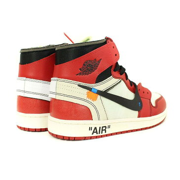 ナイキ オフホワイト/NIKE OFF-WHITE　【AIR JORDAN 1 AA3834-101】エアジョーダン1スニーカー(26.5cm/レッド×ホワイト)【HJ12】【メンズ】【小物】【725091】【中古】bb92#rinkan*S