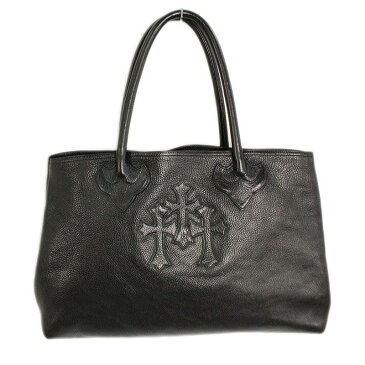 クロムハーツ/Chrome Hearts　【TOTE W/SNP 3CEME/3セメタリートート】レザートートバッグ(ブラック)【NO05】【小物】【706091】【中古】bb62#rinkan*B