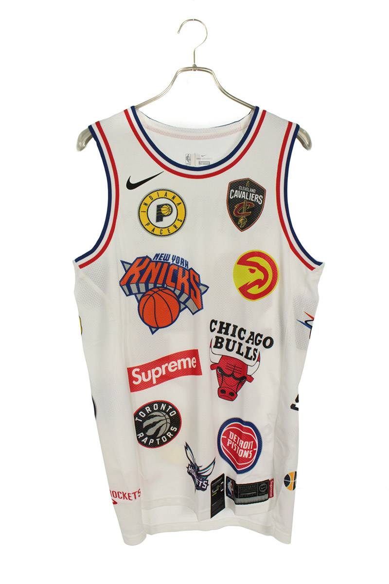 シュプリーム/SUPREME　×ナイキ/NIKE サイズ:M 【18SS】【NBA Teams Authentic Jersey AQ4227-100】NBAメッシュタンクトップ(ホワイト)【NO05】【メンズ】【817002】【中古】bb33#rinkan*S