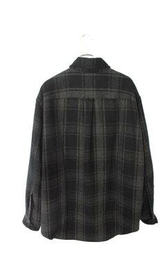 ヴェトモン/VETEMENTS　【17AW】【Oversized Checked Wool Blend Shirt MAH18SH13】オーバーサイズ中綿キルティングチェック長袖シャツ(XS/グレー)【FK04】【メンズ】【504002】【中古】bb81#rinkan*B