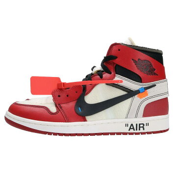 ナイキ オフホワイト/NIKE OFF-WHITE　【AIR JORDAN 1 AA3834-101】エアジョーダン1スニーカー(27.5cm/レッド×ホワイト)【FK04】【メンズ】【小物】【324002】【中古】bb81#rinkan*A