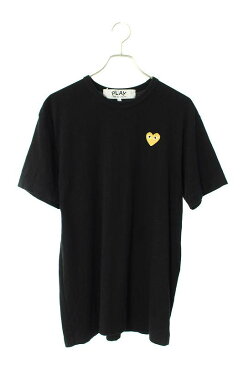 プレイコムデギャルソン/PLAY COMME des GARCONS　【AZ-T216】AD2019ハートロゴワッペンTシャツ(XL/ブラック)【BS99】【メンズ】【905002】【中古】bb33#rinkan*B