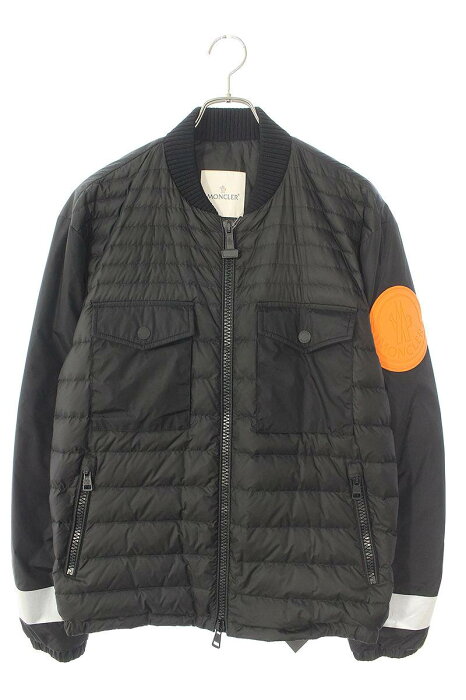 オフホワイト/OFF-WHITE　×モンクレール/MONCLER サイズ:3 【GAUSSE C109H4130985 57425】ワッペン付きボンバージャケット(ブラック)【SB01】【メンズ】【329002】【中古】bb216#rinkan*B