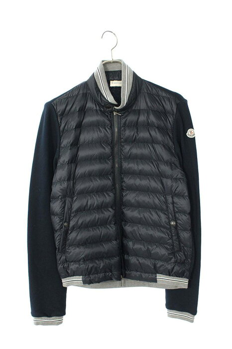 モンクレール/MONCLER　サイズ:M 【MAGLIA CARDIGAN】切替ダウンライトブルゾン(ネイビー)【SJ02】【メンズ】【210102】【中古】bb32#rinkan*B