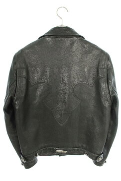 クロムハーツ/Chrome Hearts 【CLASSIC JEAN LTHR/レザークラシックジーン】オールド型レザージャケット(ブラック×シルバー)【SS07】【メンズ】【121012】【中古】bb314#rinkan*B