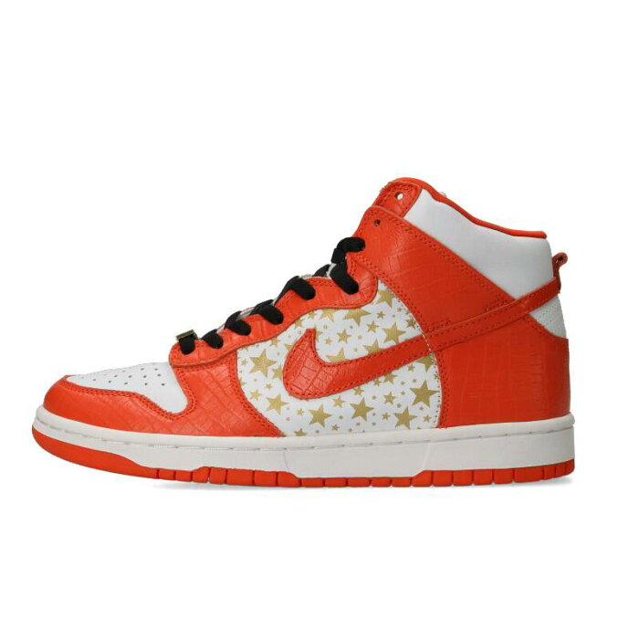 ナイキ/NIKE　×シュプリーム/SUPREME サイズ:27.5cm 【03SS】【DUNK HIGH PRO SB 307385-181】ダンクハイ プロエスビースニーカー(オレンジ×ホワイト)【SB01】【メンズ】【小物】【704012】【中古】bb147#rinkan*S