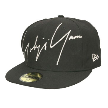 ヨウジヤマモトプールオム/YOHJI YAMAMOTO POUR HOMME ×ニューエラ/NewEra サイズ:7 3/8 ロゴ刺繍ベースボールキャップ(ブラック)【BS99】【小物】【114012】【中古】bb205#rinkan*B