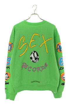 クロムハーツ/Chrome Hearts サイズ:L 【PPO SEXRCD GRN SWTSHRT】MATTY BOY sex recordsプリントスウェット(グリーン×マルチ)【310112】【OM10】【メンズ】【中古】bb205#rinkan*S