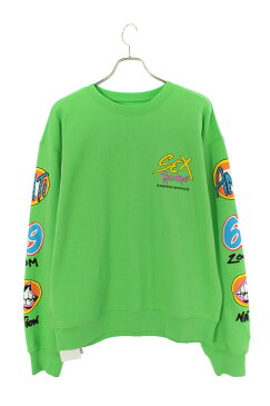 クロムハーツ/Chrome Hearts サイズ:L 【PPO SEXRCD GRN SWTSHRT】MATTY BOY sex recordsプリントスウェット(グリーン×マルチ)【310112】【OM10】【メンズ】【中古】bb205#rinkan*S