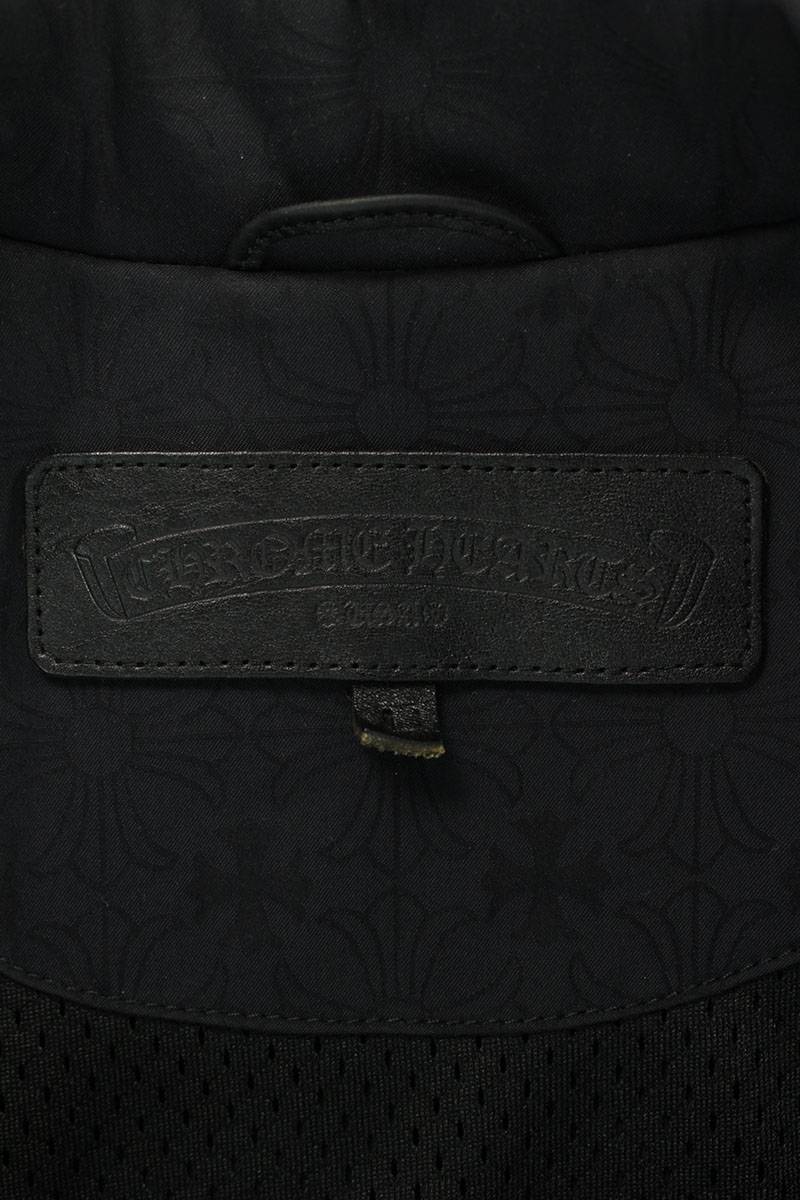 クロムハーツ/Chrome Hearts　サイズ:L 【RIGGINS FBRC】英字プリントナイロンコーチジャケットブルゾン(ブラック)【426022】【GZ11】【メンズ】【中古】bb82#rinkan*A