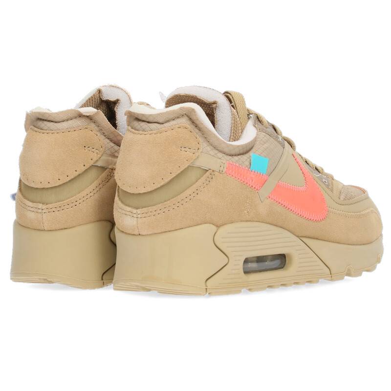 ナイキ オフホワイト/NIKE OFF-WHITE　サイズ:26.5cm 【AIR MAX 90 Desert Ore AA7293-200】エアマックス90スニーカー(カーキ調×ピンク)【807022】【OM10】【メンズ】【小物】【中古】bb223#rinkan*S