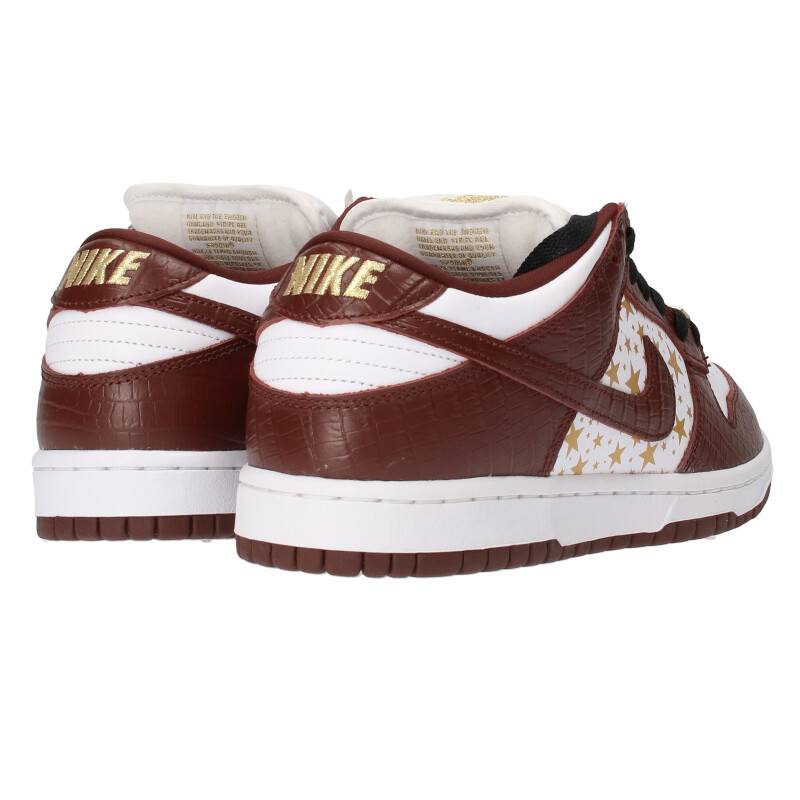 ナイキ/NIKE　×シュプリーム/SUPREME サイズ:26.5cm 【DUNK LOW OG QS DH3228-103】ダンクローオージークイックストライクスニーカー(ブラウン×ホワイト)【318022】【SB01】【メンズ】【小物】【中古】bb154#rinkan*S