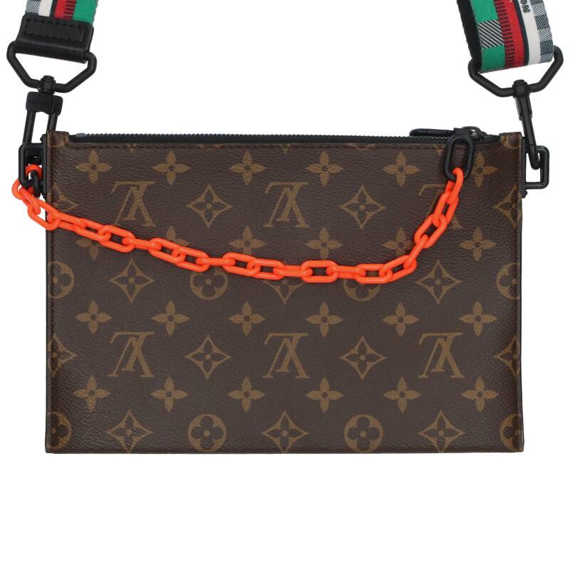 ルイヴィトン LOUISVUITTON　 M59681 トリオ・ポーチ NM モノグラムアンプラントショルダーバッグ(ブラック×ブラウン)【220132】【OM10】【小物】【中古】bb205#rinkan*C