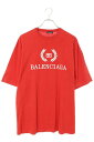 バレンシアガ BALENCIAGA　サイズ:XS 544271 TCV25 BBロゴプリントオーバーサイズTシャツ(レッド)【604042】【SS13】【メンズ】【中古】bb132#rinkan*B