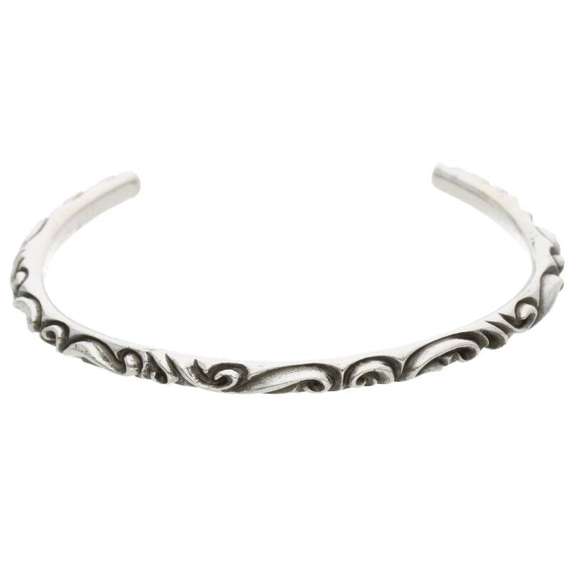 クロムハーツ Chrome Hearts　 BANGLE SCROLL スクロールバンド シルバーブレスレット(シルバー 18.33g) 【410122】【SS07】【小物】【中古】bb216#rinkan*B