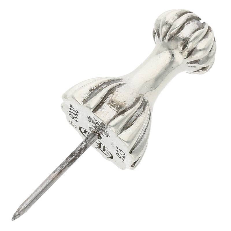 クロムハーツ Chrome Hearts　 PUSH PIN プッシュピン 1ダイヤクロスボールシルバーピン(シルバー×クリ..