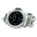 クロムハーツ Chrome Hearts　×パネライ PANERAI 【PAM00112 ルミノールベース】ラージクラシックチェーンフローラルウォッチブレス腕時計(シルバー×ブラック 275.82g)【902122】【NO05】【小物】【中古】bb205#rinkan*B