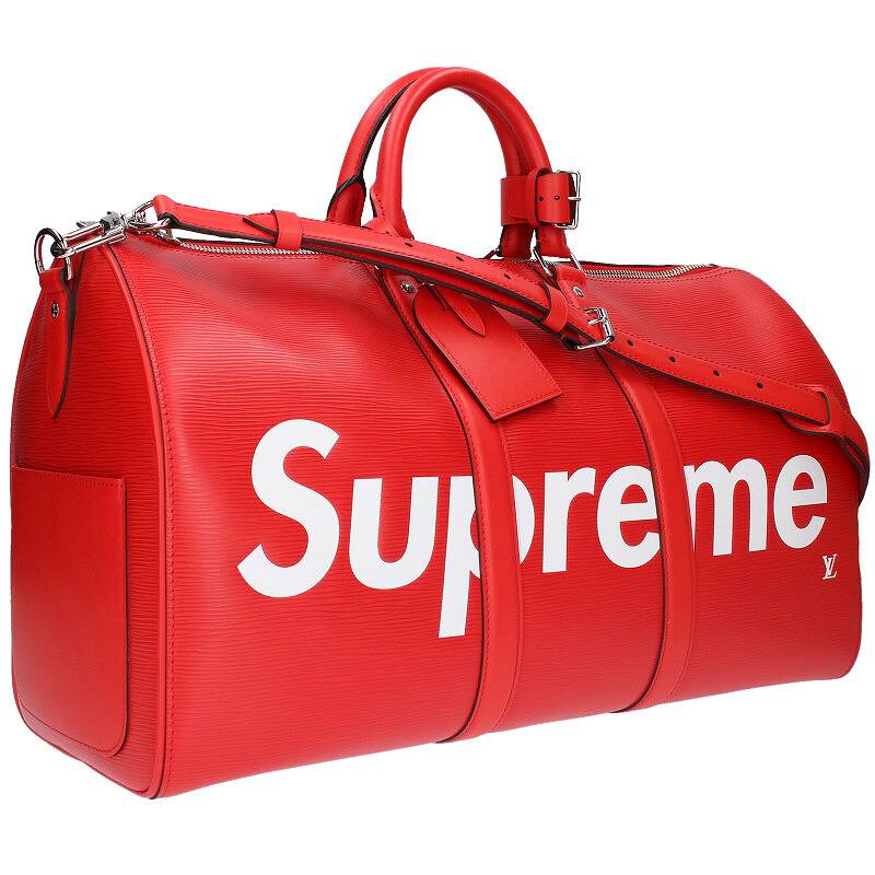 シュプリーム ルイヴィトン SUPREME LOUISVUITTON　 17AW LV Keepal Bandouliere 45 エピレザーキーポルバンドリエールボストンバッグ(レッド) 【911032】【SB01】【小物】【中古】bb380#rinkan*A