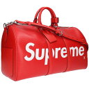 シュプリーム ルイヴィトン SUPREME LOUISVUITTON　 17AW LV Keepal Bandouliere 45 エピレザーキーポルバンドリエールボストンバッグ(レッド) 【911032】【SB01】【小物】【中古】bb380#rinkan*A