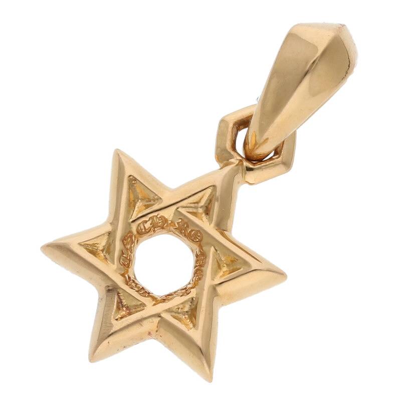 クロムハーツ Chrome Hearts　 22K STAR OF DAVID スターオブダビデチャーム ゴールドネックレストップ(イエローゴールド 8.19g) 【722032】【SJ02】【小物】【中古】bb302#rinkan*B