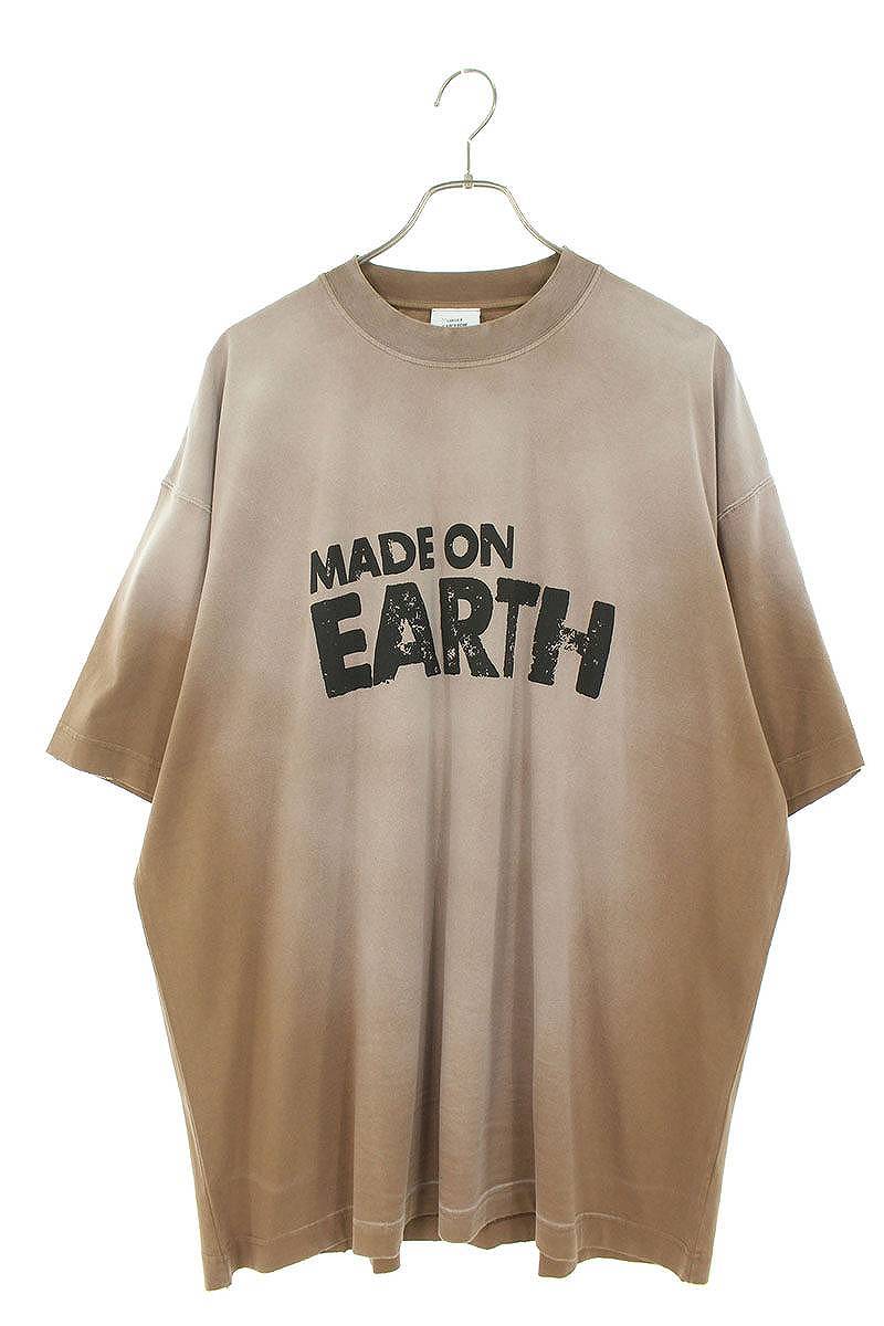 ヴェトモン VETEMENTS サイズ:M 23SS UE63TR690X MADEONEARTHグラデーションTシャツ(ブラウン調)【604042】【NO05】【メンズ】【レディース】【新古品】bb20 rinkan N