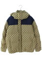 グッチ GUCCI サイズ:48 22AW 715535 Z8A52 GGキャンバスグースダウンジャケット(ベージュ×ネイビー)【116032】【SB01】【メンズ】【中古】bb134 rinkan A