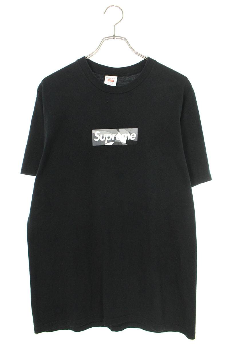 シュプリーム SUPREME　×エミリオプッチ EMILIO PUCCI サイズ:M 21SS Pucci Box Logo Tee プッチボックスロゴTシャツ(ブラック×グレー)【307032】【SB01】【メンズ】【中古】bb127#rinkan*A