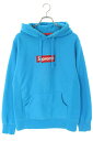 シュプリーム SUPREME　サイズ:M 09AW Box Logo Pullover Turquoise Teal ボックスロゴプルオーバーターコイズティールパーカー(ターコイズ×レッド)【717032】【SB01】【メンズ】【中古】bb355#rinkan*B