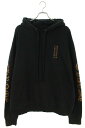 クロムハーツ Chrome Hearts　サイズ:L SWTSHRT PLVR 袖英字プリントパーカー(ブラック×ブラウン)【612132】【SS13】【メンズ】【中古】bb82#rinkan*B