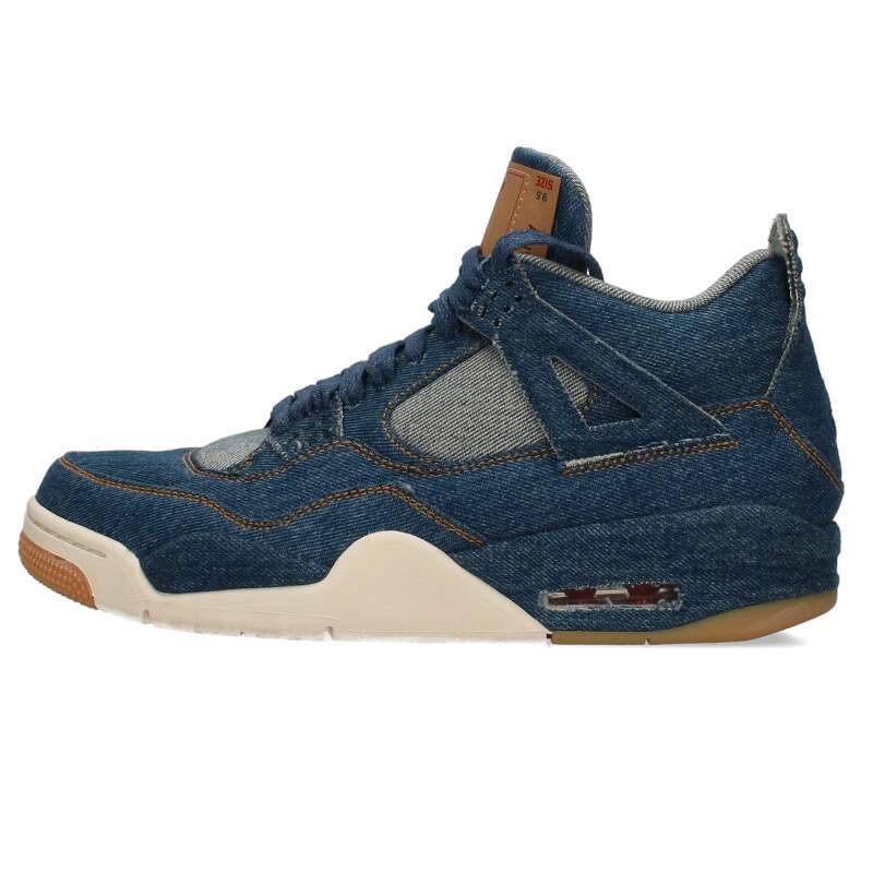 ナイキ NIKE　×リーバイス LEVI'S サイズ:27.5cm AIR JORDAN 4 RETRO LEVIS NRG AO2571-401 エアジョーダン4レトロスニーカー(インディゴ)【227032】【NO05】【メンズ】【小物】【中古】bb170#rinkan*B