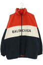 バレンシアガ BALENCIAGA　サイズ:40 18AW 528638 TYD36 ロゴプリントポプリンシャツブルゾン(レッド×ホワイト×ネイビー)【612132】【SS13】【メンズ】【中古】bb334#rinkan*B