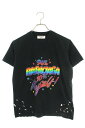 バレンシアガ BALENCIAGA サイズ:S 612964 TMVH3 ロゴプリントペンキ加工Tシャツ(ブラック)【018032】【OM10】【メンズ】【レデ...
