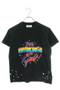 バレンシアガ BALENCIAGA　サイズ:S 612964 TMVH3 ロゴプリントペンキ加工Tシャツ(ブラック)【018032】【SB01】【メンズ】【レディース】【新古品】bb20#rinkan*N