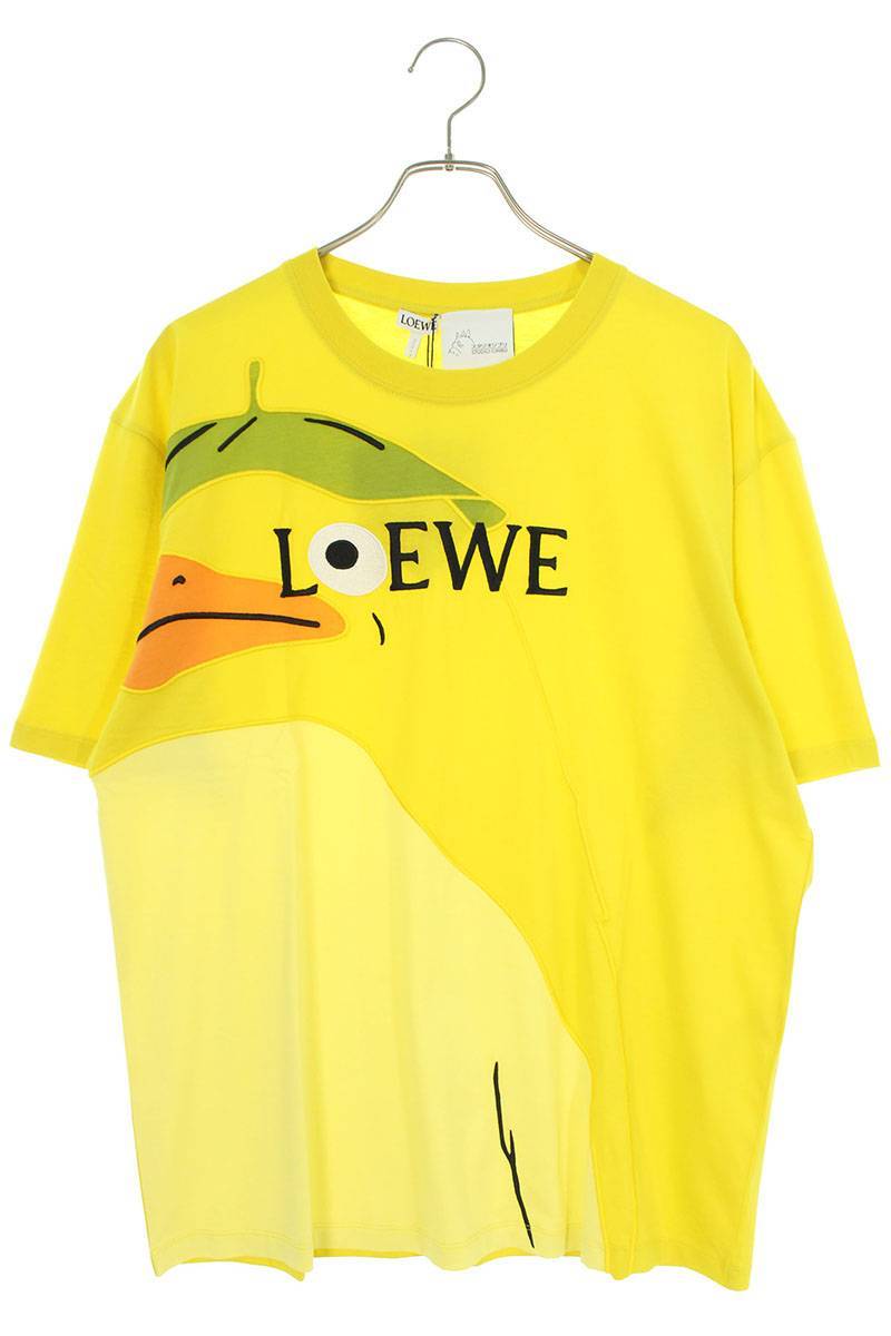 ロエベ LOEWE　サイズ:XS S928Y22J03 キャラクターロゴデザインTシャツ(イエロー)【323042】【SB01】【メンズ】【中古】bb297#rinkan*S