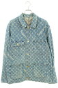 シュプリーム ルイヴィトン SUPREME LOUISVUITTON　サイズ:50 17AW LV Jacquard Denim Chore Coat モノグラムジャガードデニムジャケット(インディゴ)【718032】【OM10】【メンズ】【中古】bb87#rinkan*B