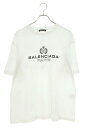 バレンシアガ BALENCIAGA　サイズ:M 594579 TGV60 BBロゴプリントTシャツ(ホワイト)【724042】【NO05】【メンズ】【中古】【準新入荷】bb132#rinkan*B